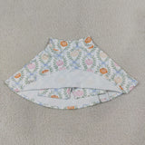 GLD1635 Fall Pumpkin Bows Yoga Girls Skorts Set