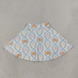 GLD1635 Fall Pumpkin Bows Yoga Girls Skorts Set