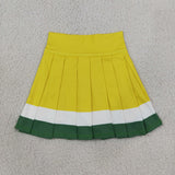 GLK0319 Solid Color Yellow Yoga Pleated Girls Skorts