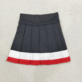 GLK0320 Solid Color Black Red Yoga Pleated Girls Skorts