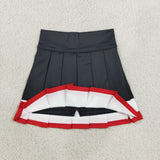 GLK0320 Solid Color Black Red Yoga Pleated Girls Skorts
