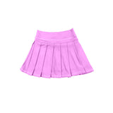 Preorder MOQ 5 pcs Each Style Solid Color Colorful Pleated Yoga Girls Skorts