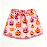 Preorder MOQ 5 pcs Each Style Halloween Pumpkin Yoga Girls Skorts