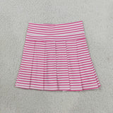 GLK0335 Pink Stripe Play Tennis Yoga Pleated Girls Skorts