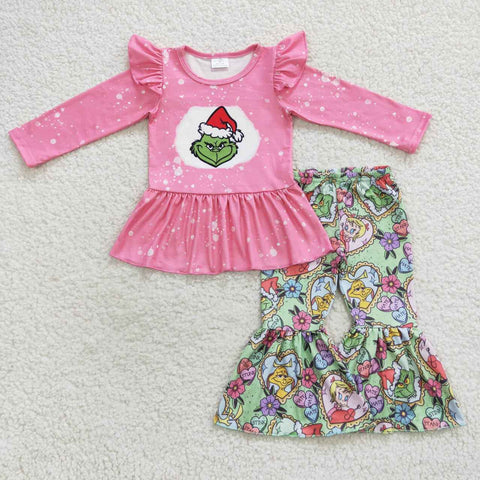 GLP0565 Christmas Pink Flower Girl's set