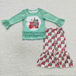 GLP0577 Christmas Dance Trees Green Girl's set