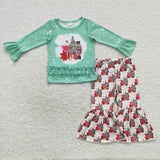 GLP0577 Christmas Dance Trees Green Girl's set