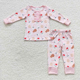 GLP0592 Cookie Santa Milk Girl's Pajamas Set