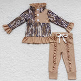 GLP0593 Hunting Camo Ruffles Girl's Set