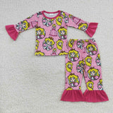 SALE GLP0611 Princess Pink Girl's Pajamas Set