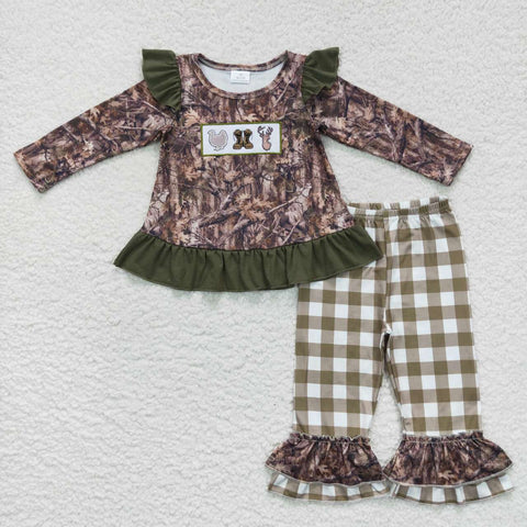 GLP0644 Embroidery Hunting Camo Deer Boots Girl's Set