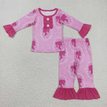 GLP0646 Hot Pink Girl's Pajamas Set