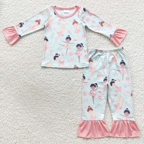 GLP0647 Ballet Ballerina Pink Girl's Pajamas Set