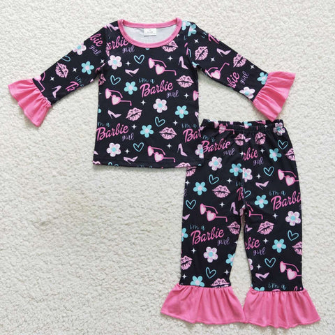 GLP0652 Love Hot Pink Girl's Pajamas Set