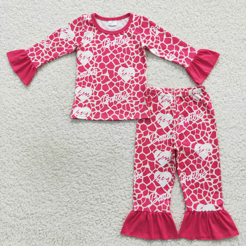 GLP0653 Love Hot Pink Girl's Pajamas Set