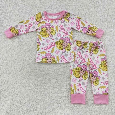 GLP0658 HOWDY Barbie Hot Pink Girl's Pajamas Set