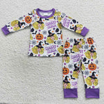 GLP0661 Halloween Spooky Barbie Purple Boy's Pajamas Set