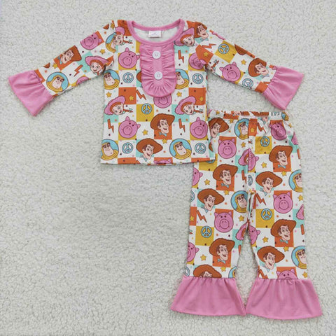 GLP0669 Cartoon Toy Girl's Pajamas Set