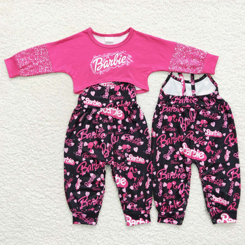 GLP0685 Barbie Pink Jumpsuit 2 pcs Girl's Set