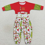 GLP0687 Christmas Red Jumpsuit 2 pcs Girl's Set