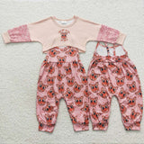 GLP0688 Mommy's little reindeer Jumpsuit 2 pcs Girl's Set