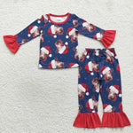 GLP0698 Christmas Santa Cow Girl Pajamas Set