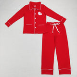 GLP0700 Embroidery Women Adult Christmas Red Santa Family Pajamas