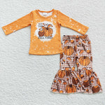 GLP0702 All the fall vibes Pumpkin Girl's Set