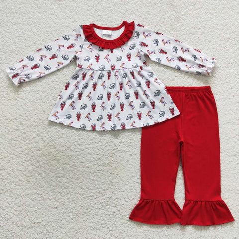 GLP0707 Crawfish Red Girl's Set