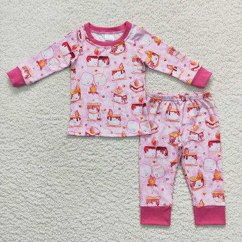 GLP0714 Fire Foods Pink Girl's Pajamas Set