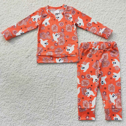 GLP0719 Fall Ghost Flower Girl's Pajamas Set