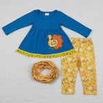 GLP0720 Embroidery Turkey Flower Scarf Girl's Set