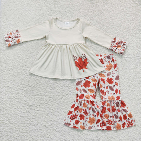 GLP0736 Fall Maple leaf Girl's Set