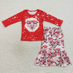 GLP0746 HOWDY Christmas Red Girl's Set