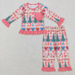 GLP0749 Christmas Trees Soldier Pink Girl Pajamas Set