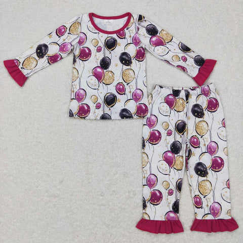 GLP0819 Balloon Purple Girl Pajamas Set