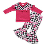 GLP0870 Fashion Barbie Hot Pink Jeans 2 Pcs Girl's Set