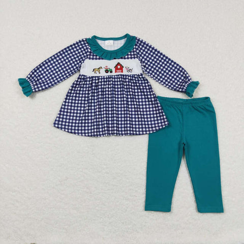 GLP0885 Embroidery Farm Green Girl's Set