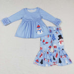 GLP0901 Snowman Blue Girl's Set