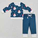 GLP0916 Christmas Santa Green Dots Boy Set