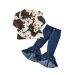 GLP0960 Winter Sherpa Coat Jeans Denim Pants Set