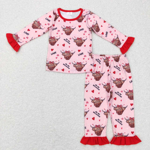 GLP0998 Be My Valentine Cow Girl Pajamas Set
