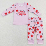 GLP1089 Valentine's Day I'm a sucker for you Pink Love Girls Set