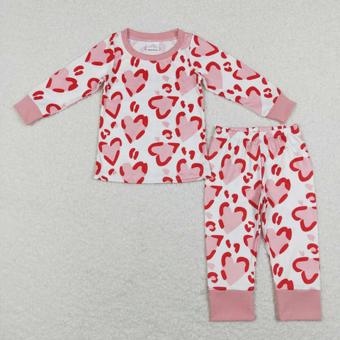 GLP1095 Valentine's Day Love Pink Girls Pajamas Set