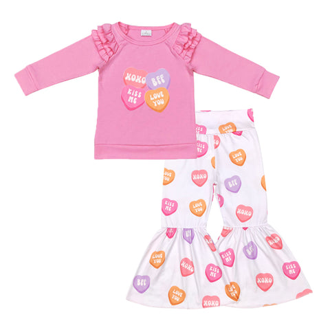 GLP1113 Valentine XOXO Love you Pink Girl Set