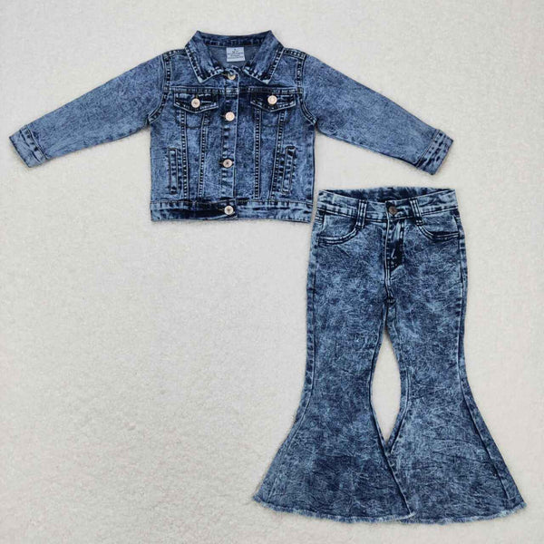 GLP1139 Boutique Denim Jacket With Jeans 2 Pcs Girl's Set