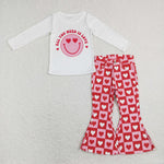 GLP1158 Valentine's Day All you need love Pink Jeans Girl's Set