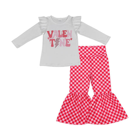 GLP1163 Valentine Pink Plaid Girl's Set