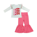GLP1164 Valentine XOXO Love Pink Plaid Girl's Set