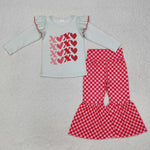 GLP1164 Valentine's Day XOXO Love Plaid Girl's Set